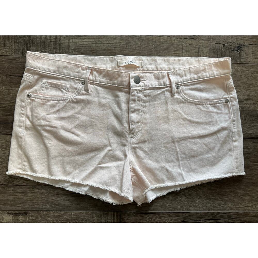 Loft Light Pink Cut Off Denim Shorts Size 14 NWT